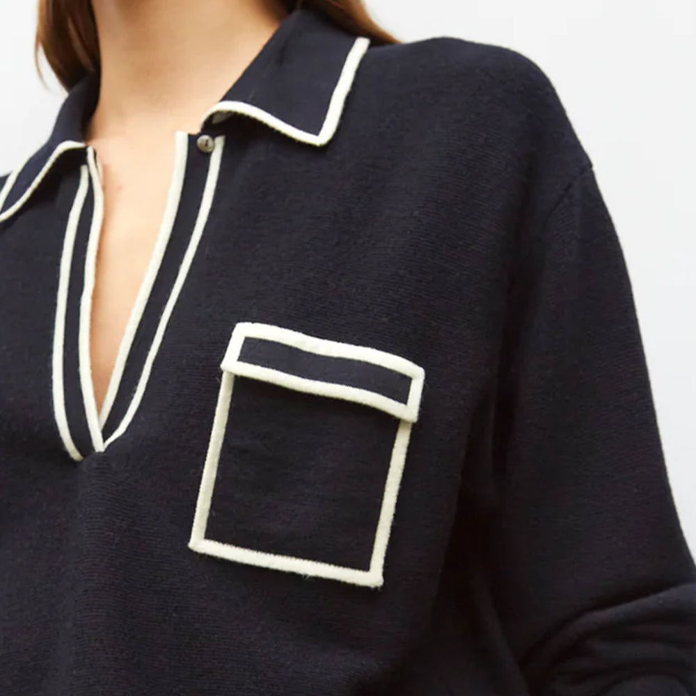 Knit Shirt With Band-Edged Collar