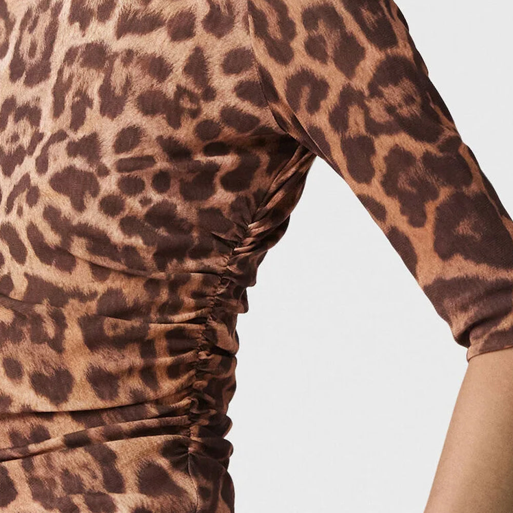 Leopard High Neck Top