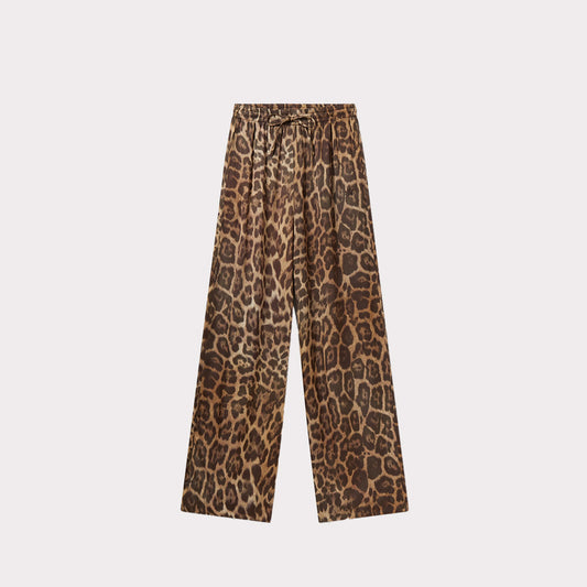 Leopard Straight-Leg Trousers