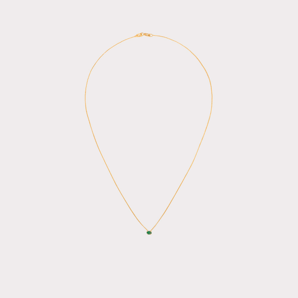 18kt Gold Necklace With Emerald