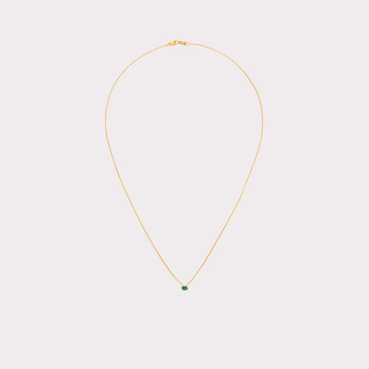 18kt Gold Necklace With Emerald