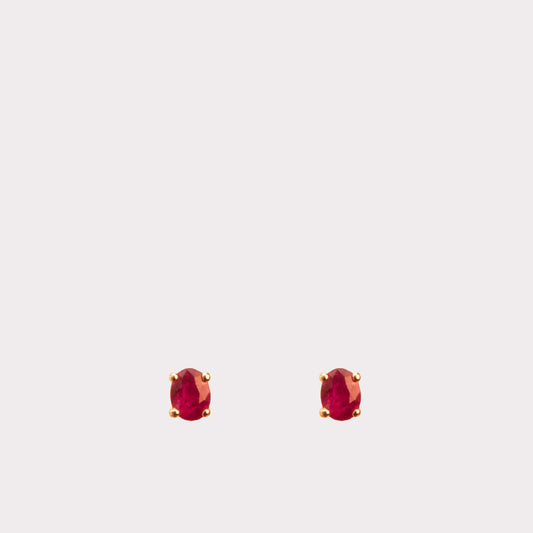 18kt Gold Stud Earrings With Ruby