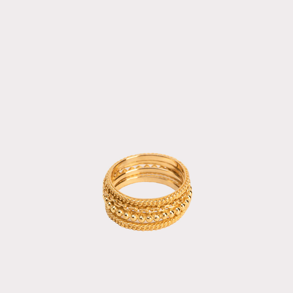 18kt Yellow Gold Chapter Rings, 4pcs