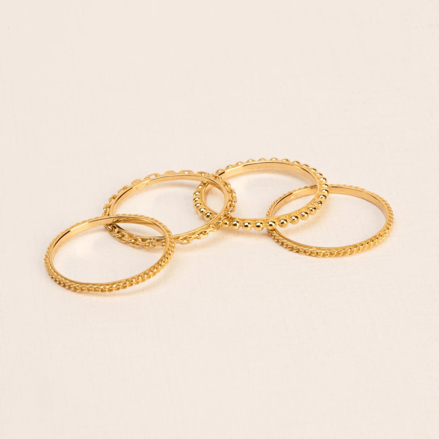 18kt Yellow Gold Chapter Rings, 4pcs